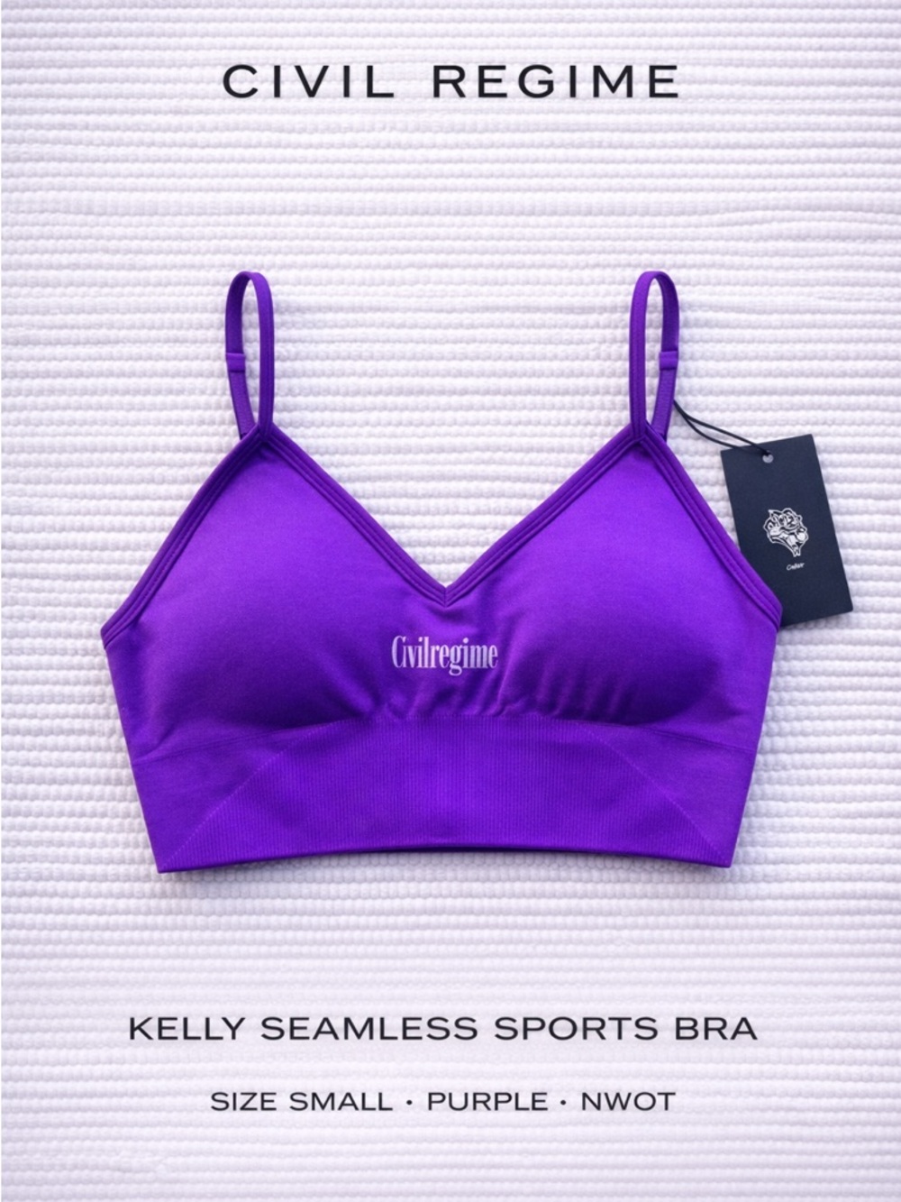 Civil Regime Kelly Seamless Sports Bra Purple Size S New